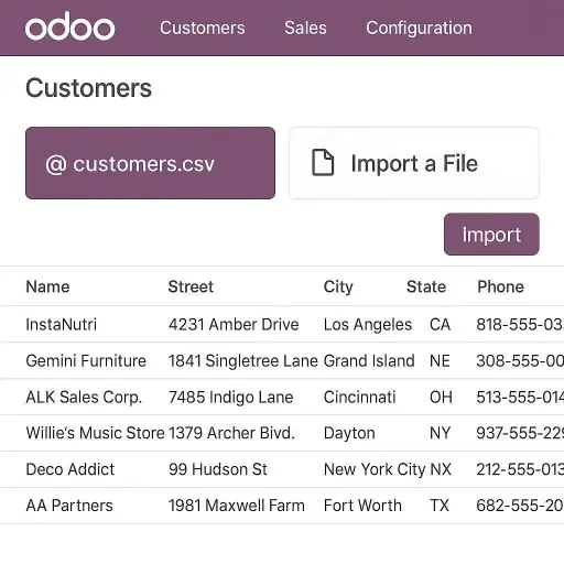 [None] Sales: Import of existing customer base